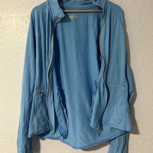 Lilly Pulitzer XL Full Zip Luxletic Jacket Blue White - Picture 4 of 7